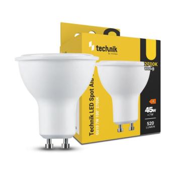 Technik LED Izzó Spot Alu-Plastic 7W GU10 100° 2700K (520 lumen), meleg fehér, CRI>80, MTL-GU102700K7W kép
