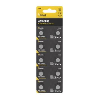 Technik Platinum Gombelem Alkáli AG11, LR58, 162, 362 (1,5V) B10, TAG11-B10 kép
