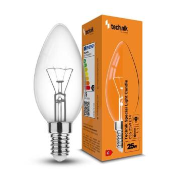Technik Special Light Candle 25W E14, 2700K, 360°, meleg fehér, dimmelhető, CRI>85, TSL-C3525WE14 kép
