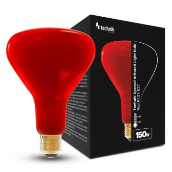 Technik Special Light Infra izzó Piros R125 150W E27, 180°, dimmelhető, TSL-IR-150WE27 kép