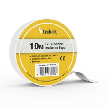 Technik - Szigetelőszalag 0,13mm x 18mm x 10m Fehér, TIT18X10WT kép