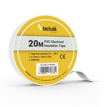Technik - Szigetelőszalag 0,13mm x 18mm x 20m Fehér, TIT18X20WT kép