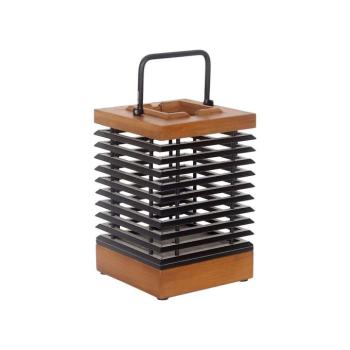 Tekura LED-es napelemes lámpa, fa, fényes, magasság 37 cm, érzékelővel kép