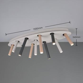 Terloa mennyezeti lámpa, színes, hossza 110 cm, fém, 11 izzós