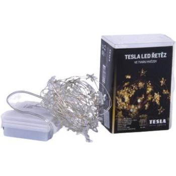 Tesla - Csillag dekorációs nano fényfüzér, 1,5 cm, 50 LED, 2700 K, 5 m + 30 cm kábel, 3x AA elem, időzítő, IP44 kép