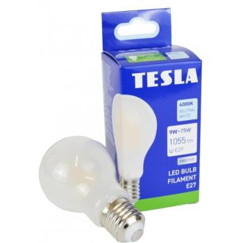 Tesla - FILAMENT BULB E27, 9W, 230V, 1055lm, 4000K nappali fehér, 360°, tejszerű kép
