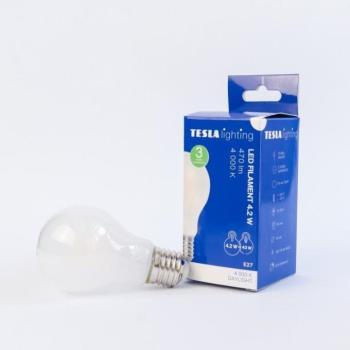 Tesla FILAMENT RETRO BULB, E27, 4,2 W, 230 V, 470 lm, 25 000 h, 4000K nappali fehér, 360° kép