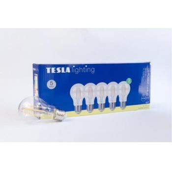 Tesla FILAMENT RETRO BULB E27, 7,2 W, 230 V, 806 lm, 25000 h, 2700K meleg fehér, 360°, víztiszta kép