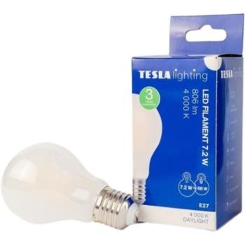 Tesla - LED izzó FILAMENT RETRO BULB E27, 7,2 W, 230 V, 806 lm, 25000 h, 4000K nappali fehér, 360° kép