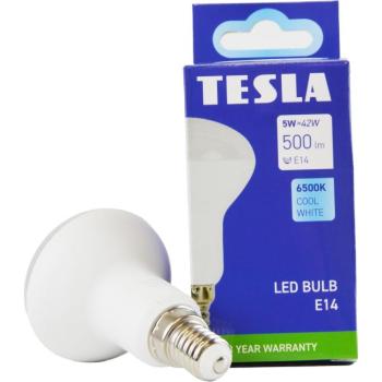 Tesla - Reflektor R50, E14, 4,8W, 230V, 470lm, 25 000h LED izzó, 6500K hideg fehér kép