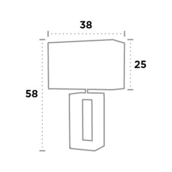 Textil asztali lámpa Mirror, fekete kép