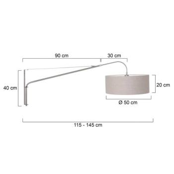Textil fali világítás Elegant Classy ezüst/sár kép