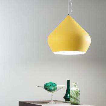 Tholos lógó lámpa, sárga/fehér, Ø 52 cm, fém