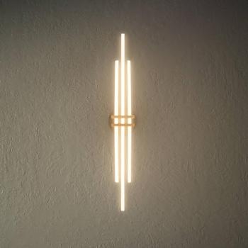 Tinka LED mennyezeti lámpa, fa színű/fekete, hossza 98 cm kép