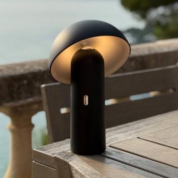 Todd fekete LED tölthető asztali világítás, magasság 28 cm, fém/műanyag kép