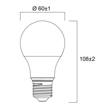 ToLEDo GLS LED izzó, E27, 7 W, A60 matt, 6500 K kép