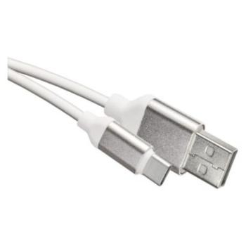 Töltő- és adatkábel USB-A 2.0, USB-C 2.0, 1 m, fehér, EMOS, SM7025W kép
