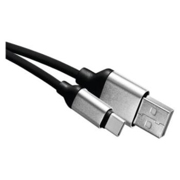 Töltő- és adatkábel USB-A 2.0, USB-C 2.0, 1 m, fekete, EMOS, SM7025BL kép
