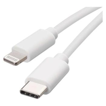 Töltő- és adatkábel USB-C 2.0, Lightning MFi, 1 m, fehér, EMOS, SM7015W kép