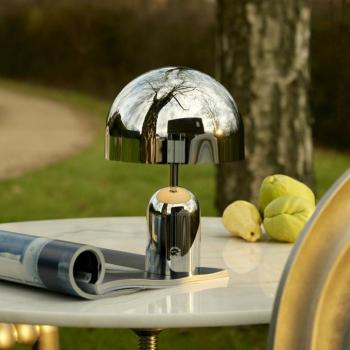 Tom Dixon BELL PORTABLE újratölthető asztali világítás, ezüst, 28 cm IP44 kép