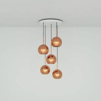 Tom Dixon Copper 25 cm Round függőlámpa, 5 izzós kép