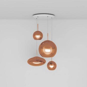 Tom Dixon Copper Range kerek függőlámpa, 4-izzós kép
