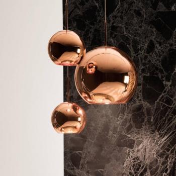 Tom Dixon Copper Trio Round függőlámpa, 3 izzós kép