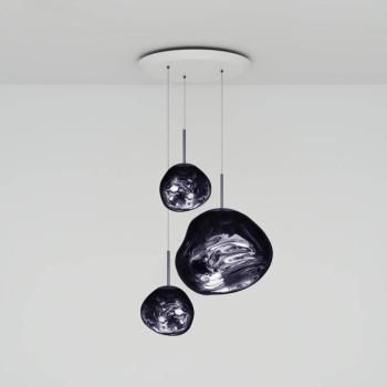Tom Dixon lógó lámpa Melt Trio Round, Ø 81 cm, 3 izzós, füstös kép