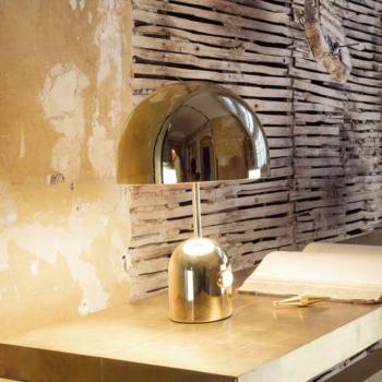 Tom Dixon LED asztali lámpa Bell, arany színű, 43 cm, dimmelhető kép
