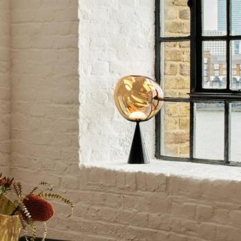 Tom Dixon LED asztali lámpa Melt Cone Fat, bronz színű, 47 cm