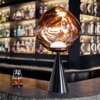Tom Dixon LED asztali lámpa Melt Cone Fat, réz/fekete, 47 cm kép