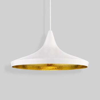 Tom Dixon LED lógó lámpa Beat Wide, fehér, Ø 36 cm, sárgaréz kép