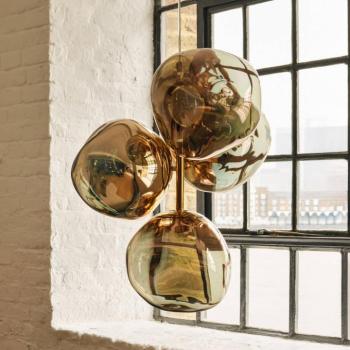 Tom Dixon LED lógó lámpa Melt Chandelier Mini, bronz színű kép