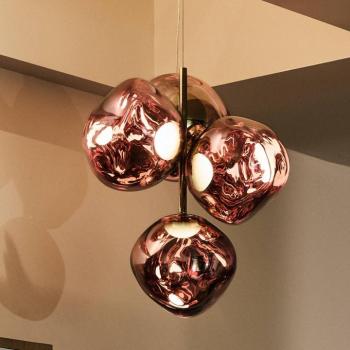 Tom Dixon LED lógó lámpa Melt Chandelier Mini, rézszínű kép