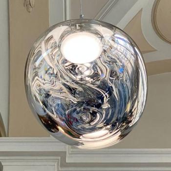Tom Dixon Melt Mini LED lógó lámpa, Ø 28 cm, króm színű kép