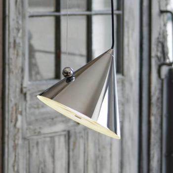 Tom Dixon LED lógó lámpa Pose, ezüst, Ø 25 cm, acél, dimmelhető kép