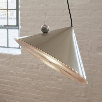 Tom Dixon LED lógó lámpa Pose, szürke-bézs, Ø 43 cm acél dimmelhető kép