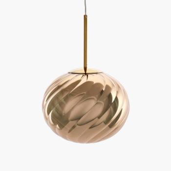 Tom Dixon LED lógó lámpa Whirl, arany, 30 cm, műanyag, dimmelhető kép