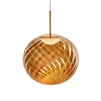 Tom Dixon LED lógó lámpa Whirl, arany, 45 cm, műanyag, dimmelhető kép