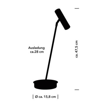 Tom Pro LED asztali lámpa, fekete, magasság 47 cm, CCT, fényerőszabályzóval, kép