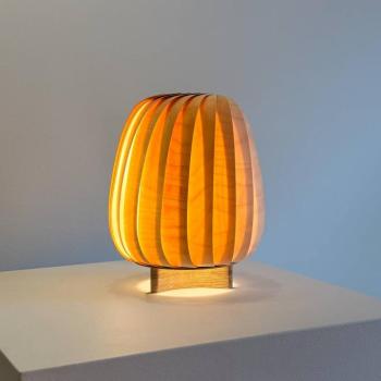 Tom Rossau ST906 asztali világítás, nyírfa, 31 cm magas, fa, E27 kép