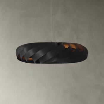 Tom Rossau TR5 függő világítás, Ø 100 cm, fekete, nyírfa kép