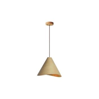 Tömörfa függőlámpa zsinóron, 1x E27/60W/230V, Ø 45 cm — tömör tölgy és kaucsukfa kivitel WRE012 kép