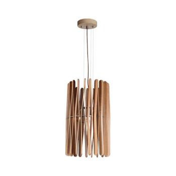 Tömörfa függőlámpa zsinóron 1xE27/60W/230V, átmérő 38 cm, tömörfa/kőris/kaucsukfa WRE051 kép