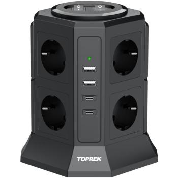 Toprek USB Vertical Power Strip TP-VA4U8E-PD kép