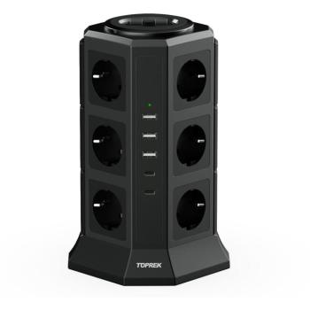 Toprek USB Vertical Power Strip TP-VA5U12E-PD