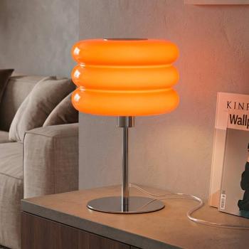 Tortora asztali világítás, narancssárga, üveg, fém, magasság 30 cm, E14 kép