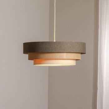 Triniti függőlámpa, barna/bézs/tejszín, Ø 60 cm, textil kép