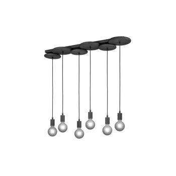 Trio - Csillár zsinóron DISCUS 6xE27/28W/230V fekete 310400632 kép