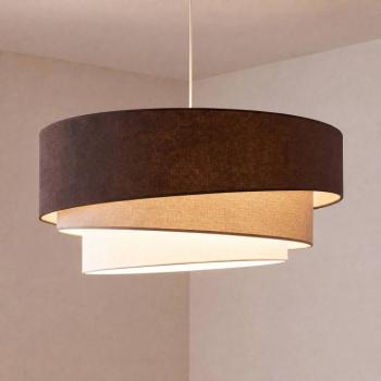 Trio függő lámpa, barna/bézs, Ø 60 cm, textil, E27 kép